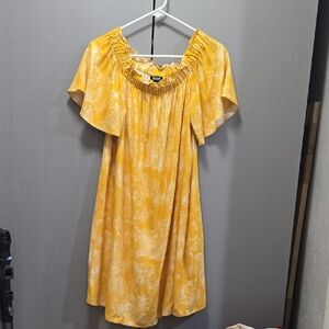 Zara Yellow Floral Off-Shoulder Mini Dress